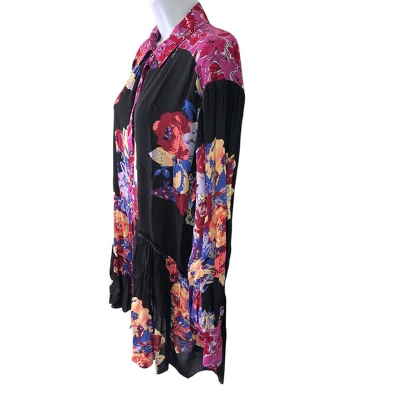 Free People Brunch a Bunch Tunic Shirt Deep Combo Button Down Size Small - Picture 4 of 10